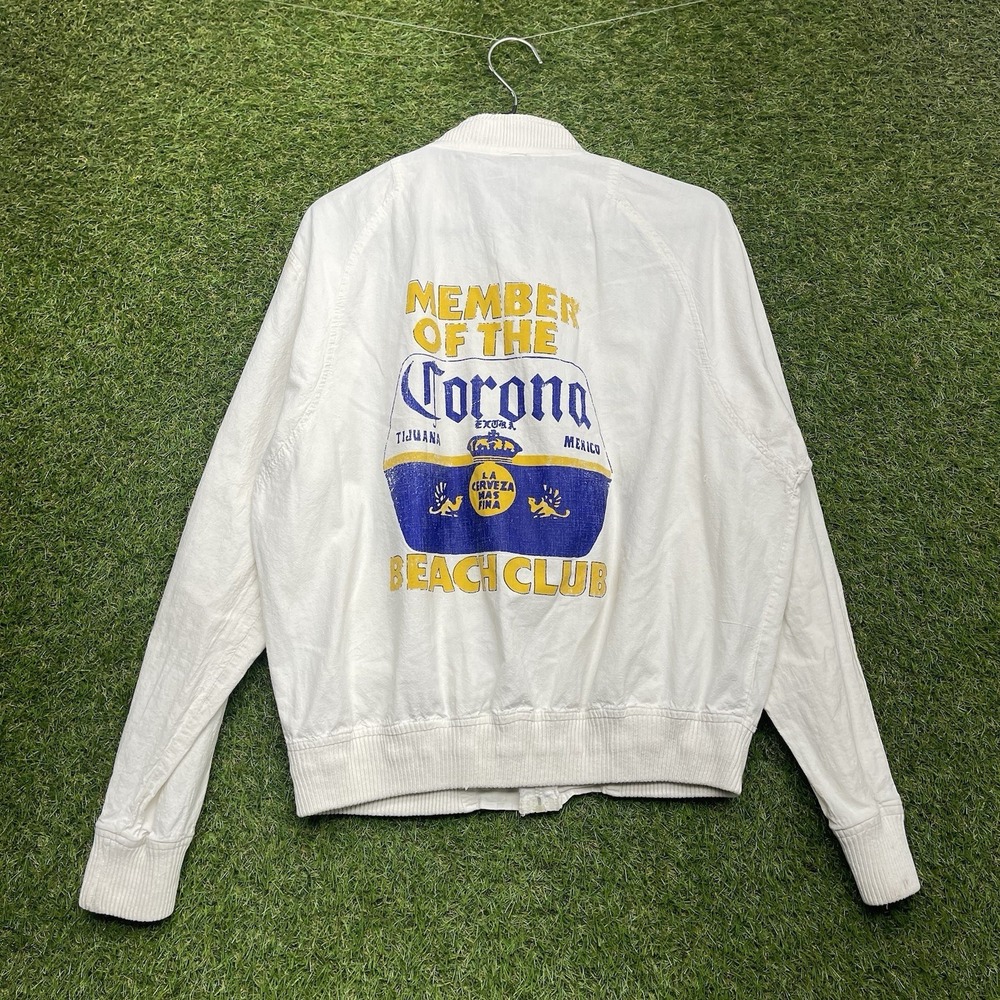 Corona Beach Club Jacket Mens XL Baja Surf Mexico Vintage Lightweight 90s Zip Up
